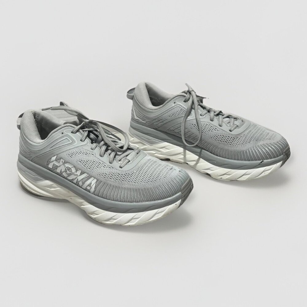 Hoka One One M Bondi 7 Mens Size 10 Running Athletic Sneakers Harbor Mist Gray